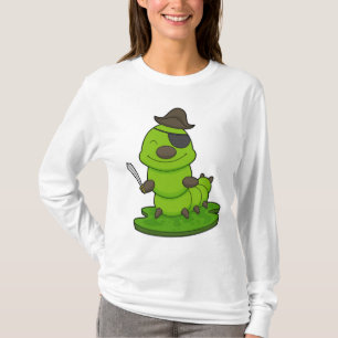 Raupe als Pirate mit Schwert T-Shirt