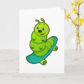 Raupe als Skater mit Skateboard Karte (Gelbe Blume)