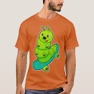 Raupe als Skater mit Skateboard T-Shirt