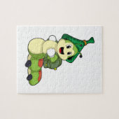 Raupe als Student mit Rucksack Puzzle (Horizontal)