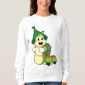 Raupe als Student mit Rucksack Sweatshirt (Vorderseite)