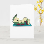 Raupe am Fitness Workout Karte (Gelbe Blume)