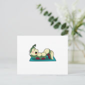 Raupe am Fitness Workout Postkarte (Stehend Vorderseite)