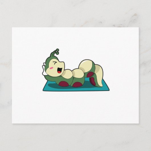 Raupe am Fitness Workout Postkarte (Vorderseite)