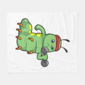 Raupe am Krafttraining mit Dumbell Fleecedecke (Vorderseite (Horizontal))