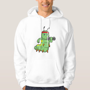 Raupe am Krafttraining mit Dumbell Hoodie