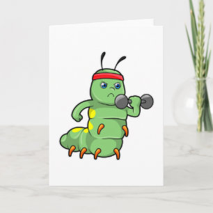 Raupe am Krafttraining mit Dumbell Karte