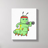 Raupe am Krafttraining mit Dumbell Leinwanddruck (Vorderseite)