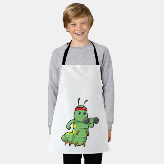 Raupe am Krafttraining mit Dumbell Schürze (Getragen)