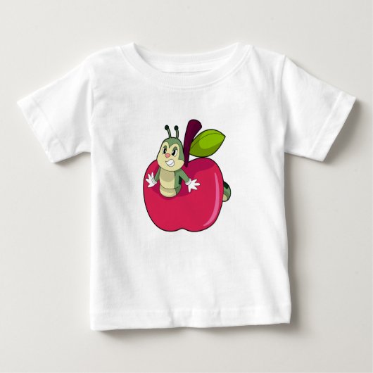 Raupe Apple Baby T-shirt (Vorderseite)
