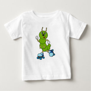 Raupe auf Inline-Skaten mit Roller-Skaten Baby T-shirt