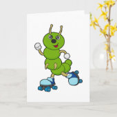 Raupe auf Inline-Skaten mit Roller-Skaten Karte (Gelbe Blume)