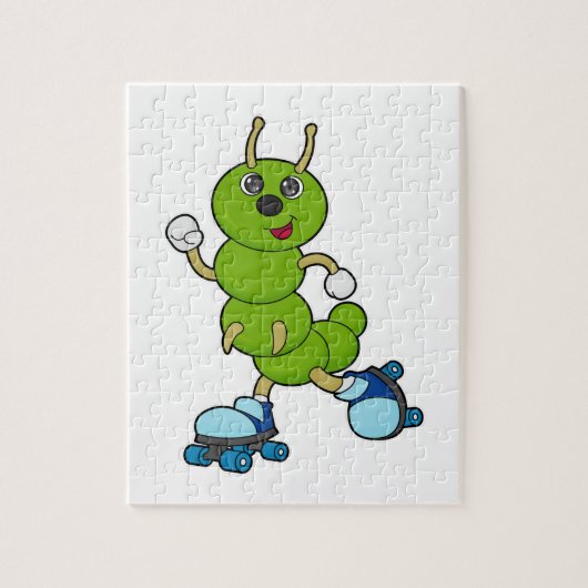 Raupe auf Inline-Skaten mit Roller-Skaten Puzzle (Vertikal)