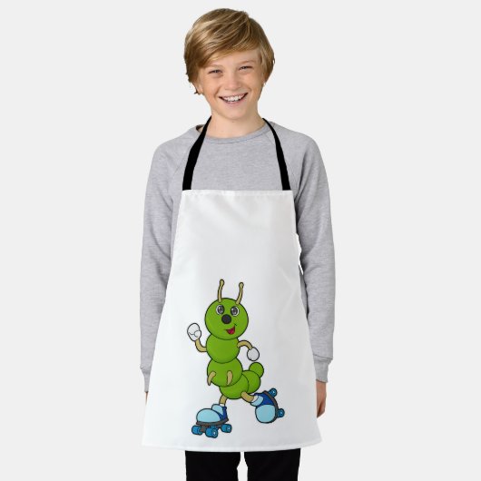 Raupe auf Inline-Skaten mit Roller-Skaten Schürze (Getragen)