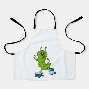 Raupe auf Inline-Skaten mit Roller-Skaten Schürze