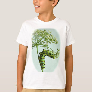 Raupe aus schwarzem Frack isst Petersilie T-Shirt
