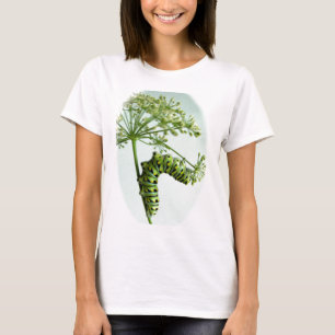 Raupe aus schwarzem Frack isst Petersilie T-Shirt