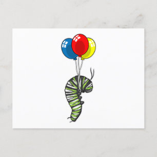 Raupe Ballon Postkarte