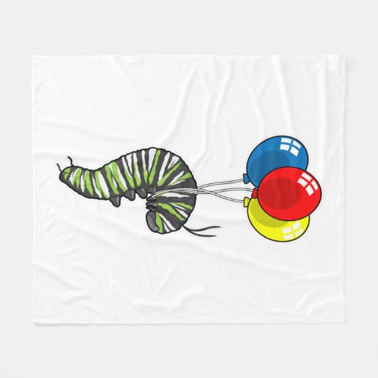 Raupe Balloon Fleecedecke (Vorderseite (Horizontal))