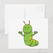 Raupe bei Yoga Mediation Postkarte (Vorne/Hinten)