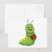 Raupe beim Bowling mit Bowlingkugel Postkarte (Vorne/Hinten)