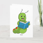 Raupe beim Lesen mit Buch Karte (Rückseite)