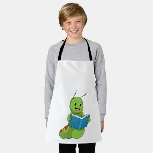 Raupe beim Lesen mit Buch Schürze (Getragen)