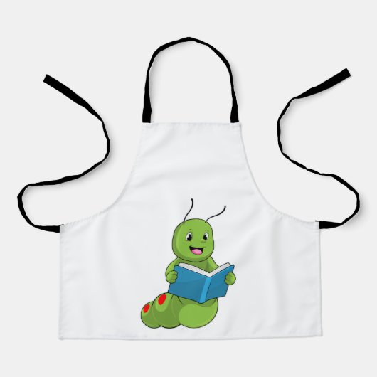 Raupe beim Lesen mit Buch Schürze (Vorderseite)