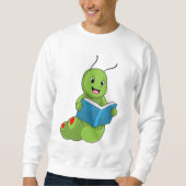 Raupe beim Lesen mit Buch Sweatshirt (Vorderseite)
