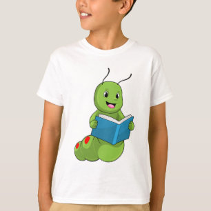 Raupe beim Lesen mit Buch T-Shirt