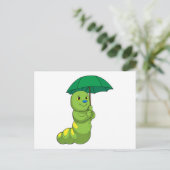 Raupe beim Regen Postkarte (Stehend Vorderseite)