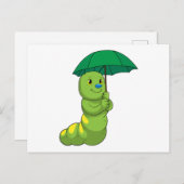 Raupe beim Regen Postkarte (Vorne/Hinten)