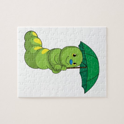 Raupe beim Regen Puzzle (Horizontal)