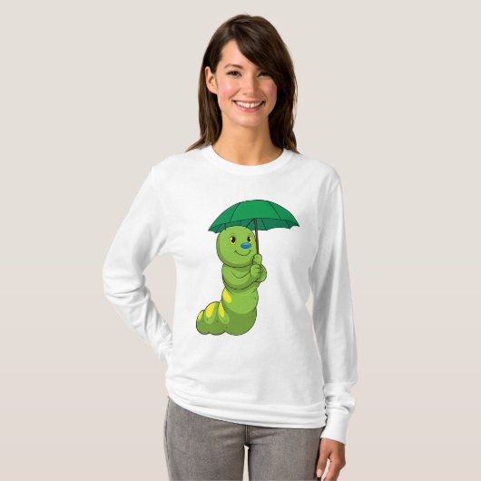 Raupe beim Regen T-Shirt (Vorne ganz)