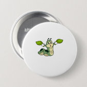 Raupe Blätter Button (Vorne & Hinten)