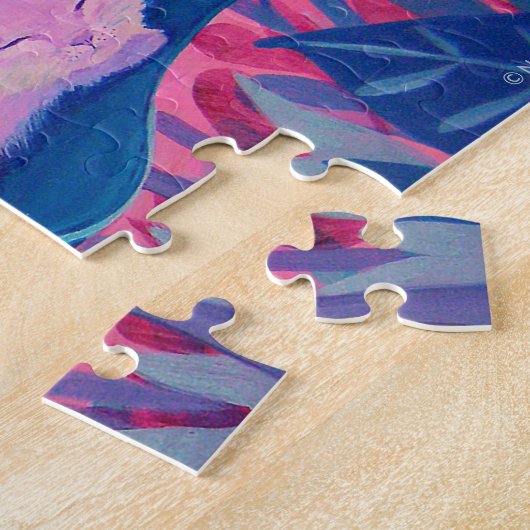 Raupe Cat Pink Lila Blue Fantasy Puzzle (Seite)