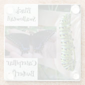 Raupe des schwarzen Fracks/Schmetterling Glasuntersetzer (Rückseite)