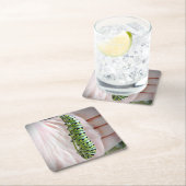 Raupe des schwarzen Fracks/Schmetterling Rechteckiger Pappuntersetzer (Vor Ort)