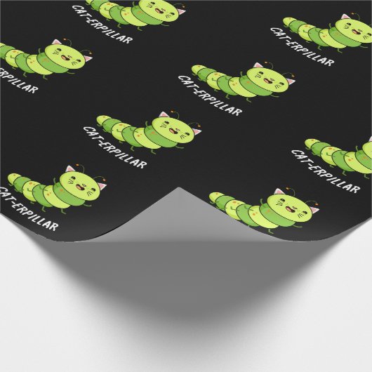 Raupe Funny Bug Pun Dark BG Geschenkpapier (Ecke)