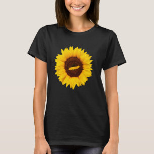 Raupe für Männer Schmetterling Sonnenblume T-Shirt