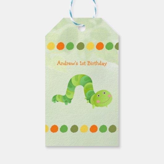 Raupe-Gastgeschenk-Tag Geschenkanhänger (Rückseite)