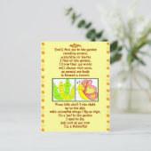 Raupe Gedicht Postkarte (Stehend Vorderseite)