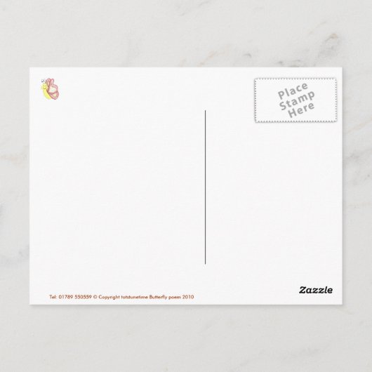 Raupe Gedicht Postkarte (Rückseite)