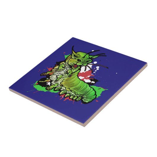 Raupe grün fliese (Seite)