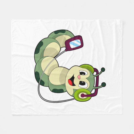 Raupe Headphone Music Fleecedecke (Vorderseite (Horizontal))