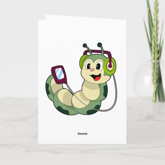 Raupe Headphone Music Karte (Rückseite)