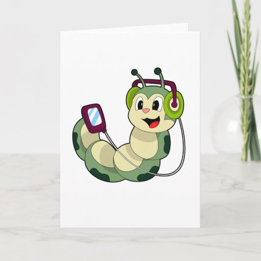 Raupe Headphone Music Karte (Vorderseite)