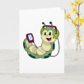 Raupe Headphone Music Karte (Gelbe Blume)