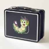 Raupe Headphone Music Metall Brotdose (Rückseite)