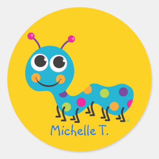 Raupe-Identifizierungsaufkleber Runder Aufkleber (Vorderseite)